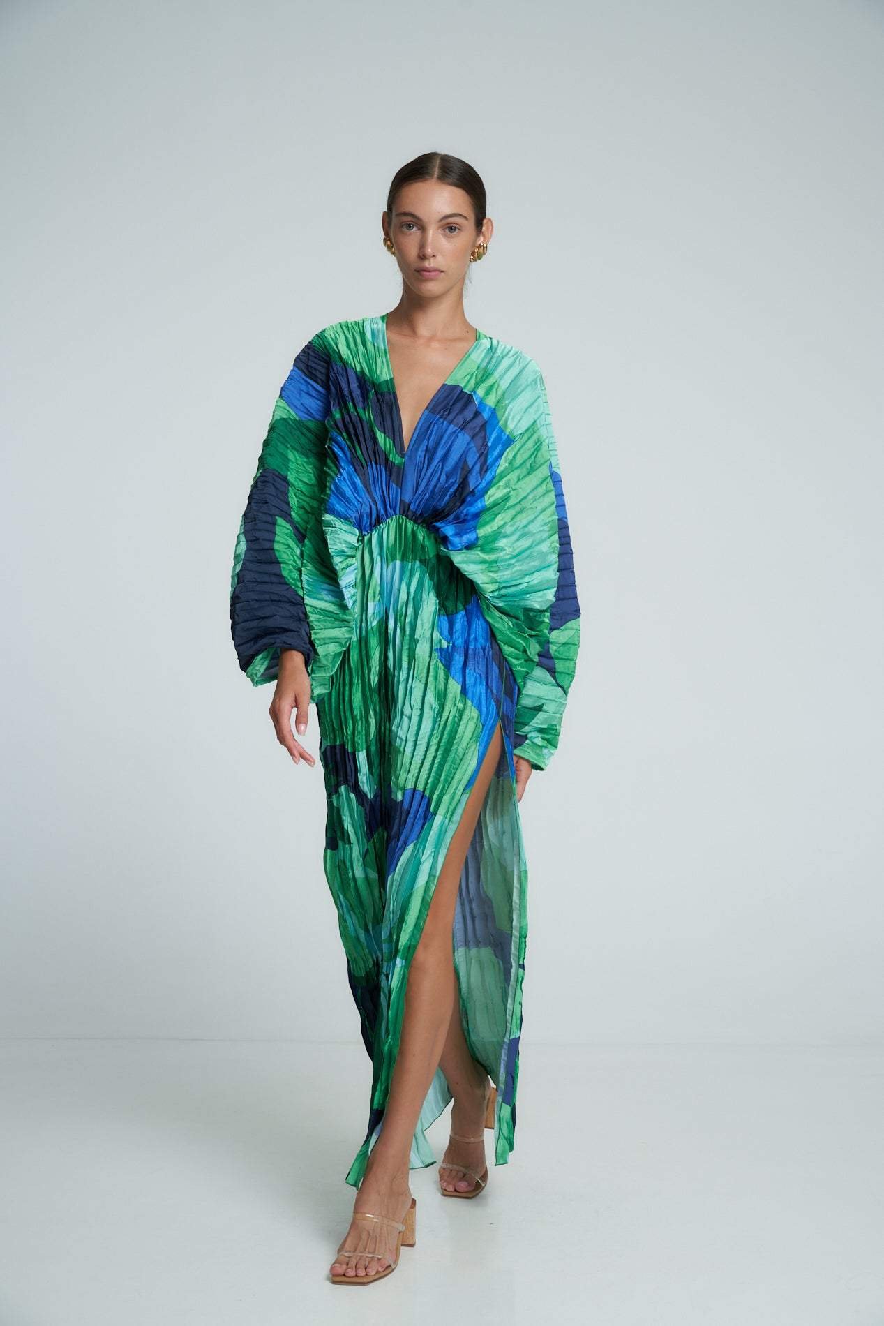 pamela-printed-plisse-maxi-kaften-dress-sd00208241233-green-s-sunfere-718988 Pamela Printed Plisse Maxi Kaften Dress - Image 4