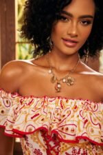 Pancy Pomegrante Flower Necklace - Image 4