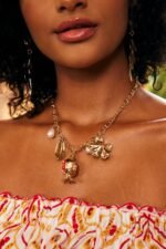Pancy Pomegrante Flower Necklace - Image 2