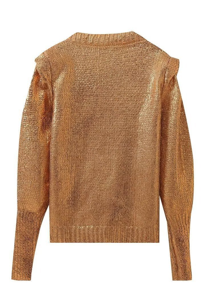 paula-metallic-padded-knit-sweater-st00612192049-gold-s-sunfere-343479 Paula Metallic Padded Knit Sweater - Image 7