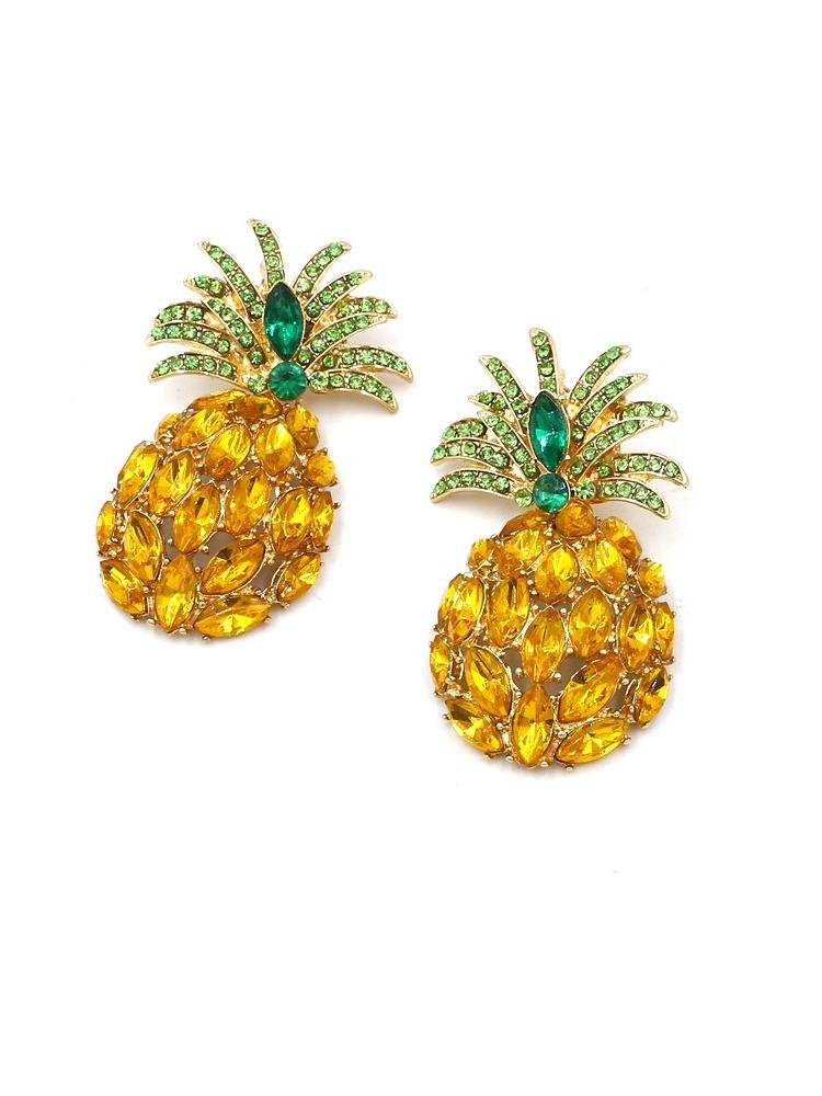 pineapple-diamante-drop-earrings-sa00202272339-gold-sunfere-437775 Pineapple Diamante Drop Earrings - Image 5
