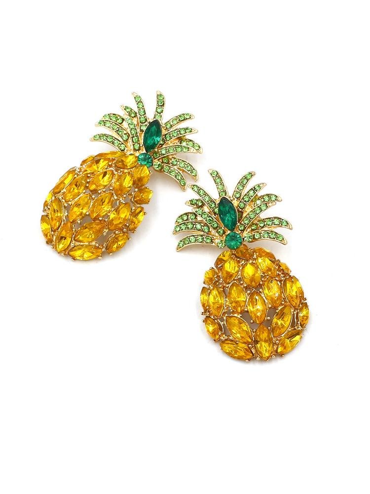 pineapple-diamante-drop-earrings-sa00202272339-gold-sunfere-647971 Pineapple Diamante Drop Earrings - Image 4