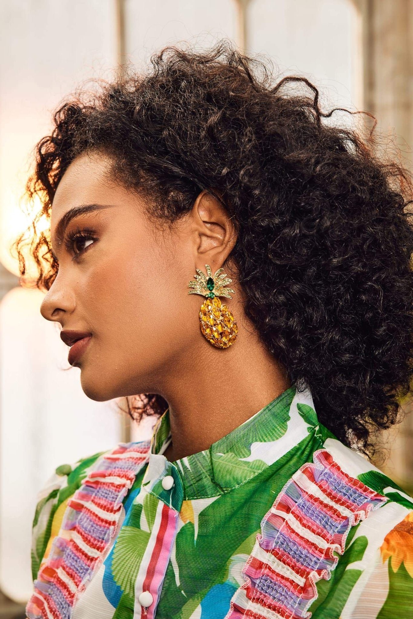 pineapple-diamante-drop-earrings-sa00202272339-gold-sunfere-763786 Pineapple Diamante Drop Earrings - Image 2