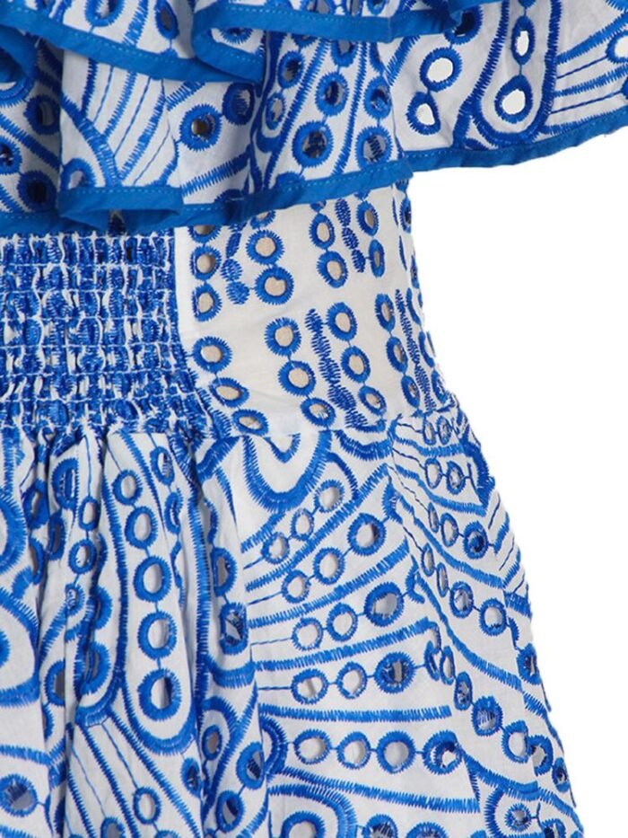 Dolly Embroidered Lace Ruffle Bodice Flare Mini Dress - Image 12