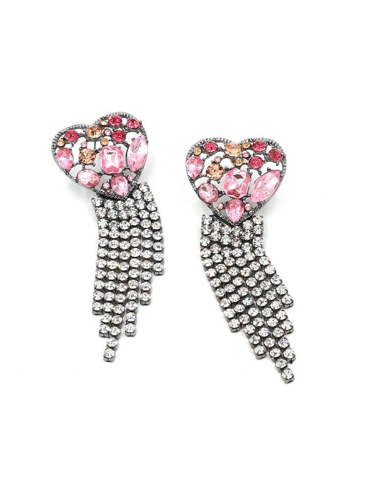 puzzle-heart-diamante-tassel-earrings-sa0020516106-pink-sunfere-580732 Puzzle Heart Diamante Tassel Earrings - Image 3