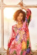 Quinn Printed Batwing Sleeve Midi Dress - Image 6