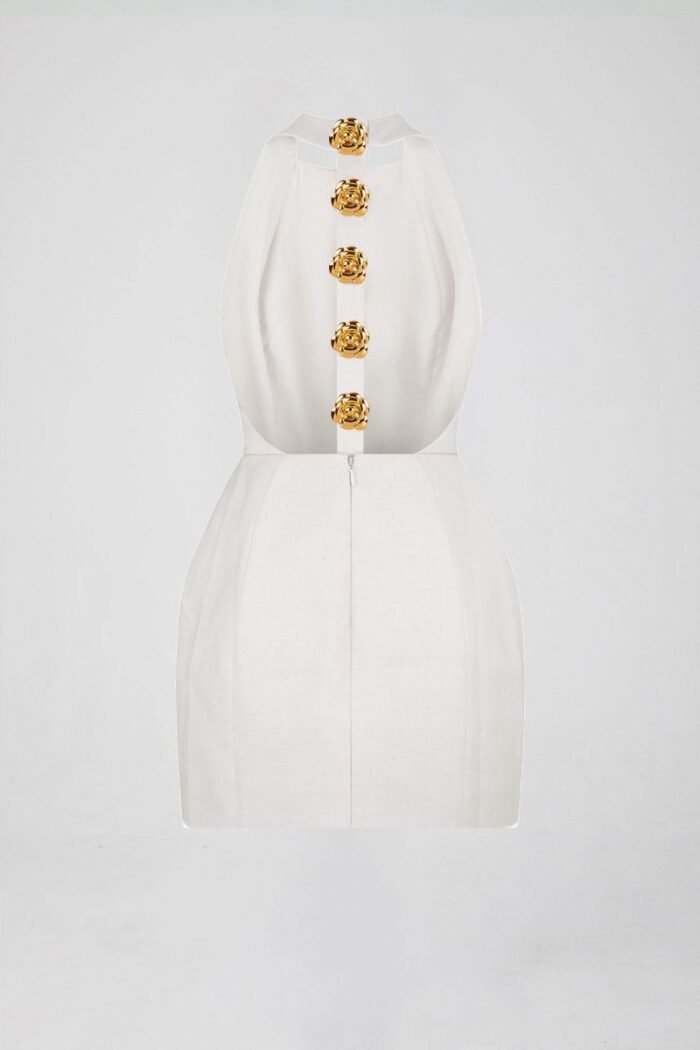 Rebecca Halter Backless Mini Dress - Image 13