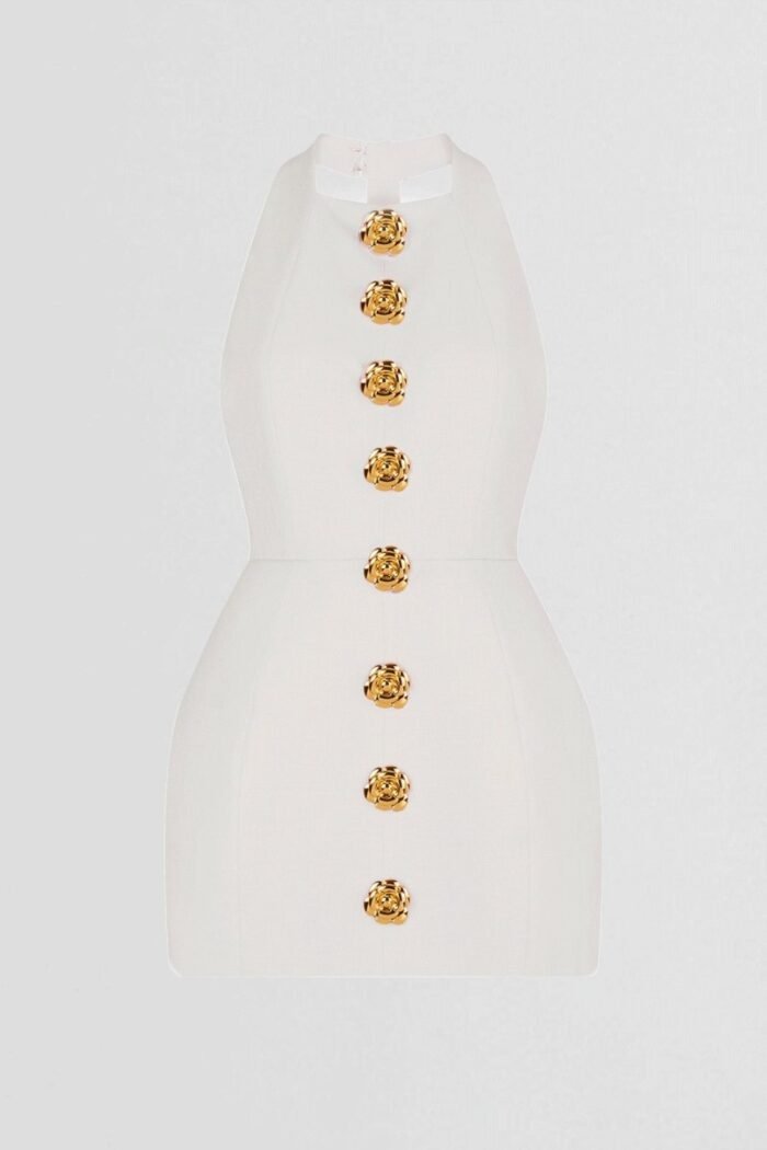 Rebecca Halter Backless Mini Dress - Image 12