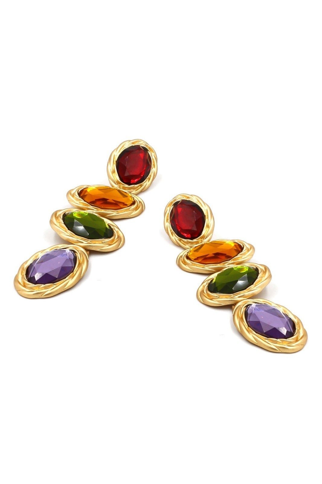 retro-frame-gem-pendant-earrings-sa00209191546-multi-sunfere-192793 Retro Frame Gem Pendant Earrings - Image 2