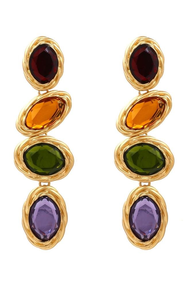 retro-frame-gem-pendant-earrings-sa00209191546-multi-sunfere-281201 Retro Frame Gem Pendant Earrings - Image 1