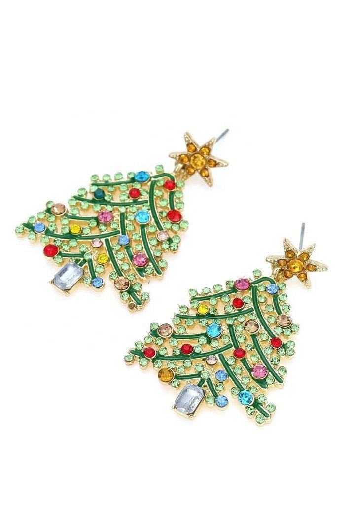 rhinestone-christmas-tree-drop-earrings-sa00611141907-multi-sunfere-438397 Rhinestone Christmas Tree Drop Earrings - Image 1