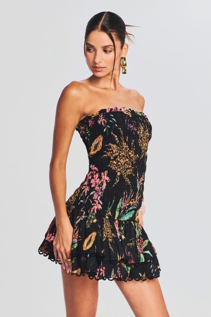 rosa-shirred-printed-mini-dress-sd00601232182-black-s-sunfere-634022 Rosa Shirred Printed Mini Dress - Image 2