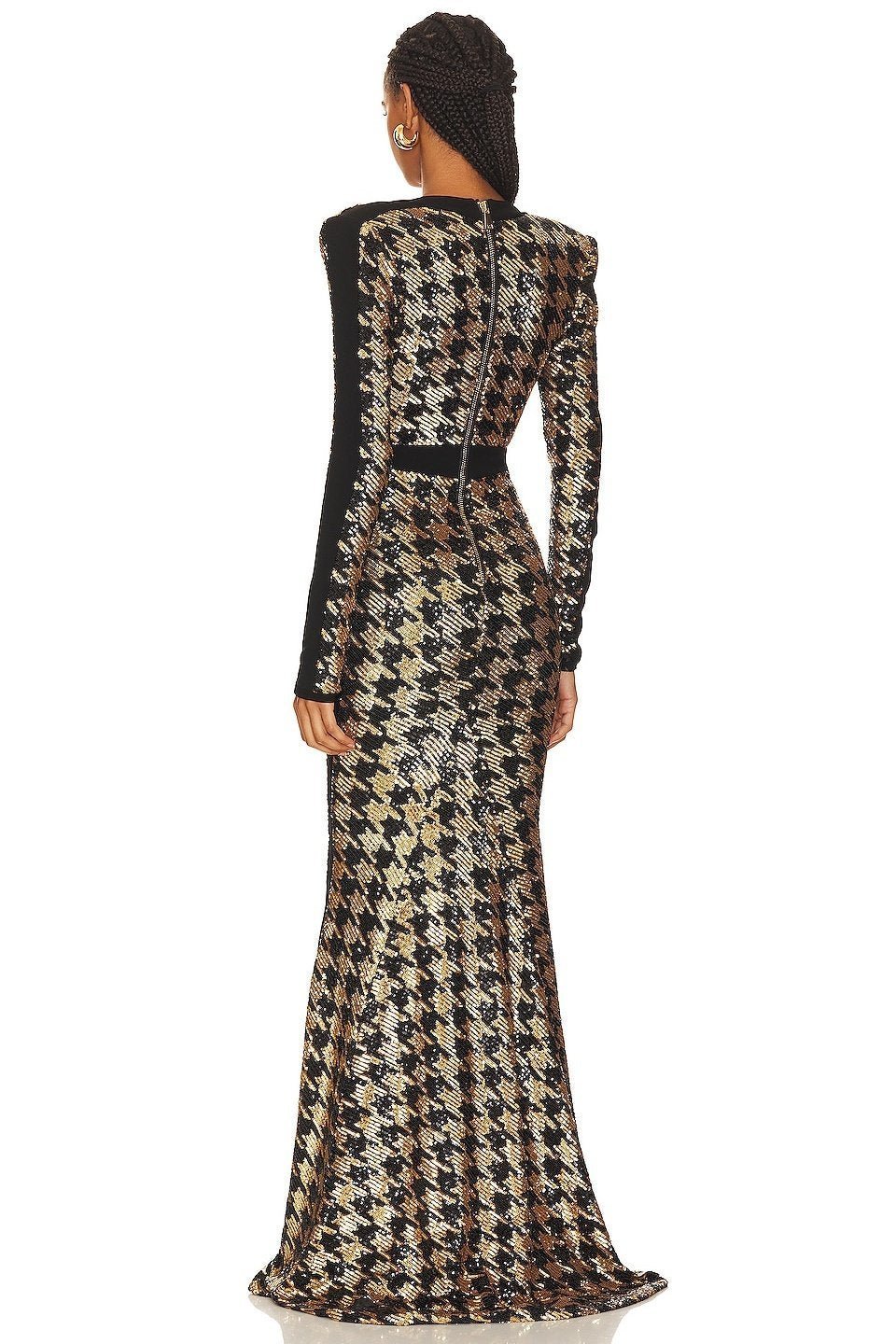 rosalie-sequins-houndstooth-maxi-dress-sd00601122116-gold-s-sunfere-615563 Rosalie Sequins Houndstooth Maxi Dress - Image 3
