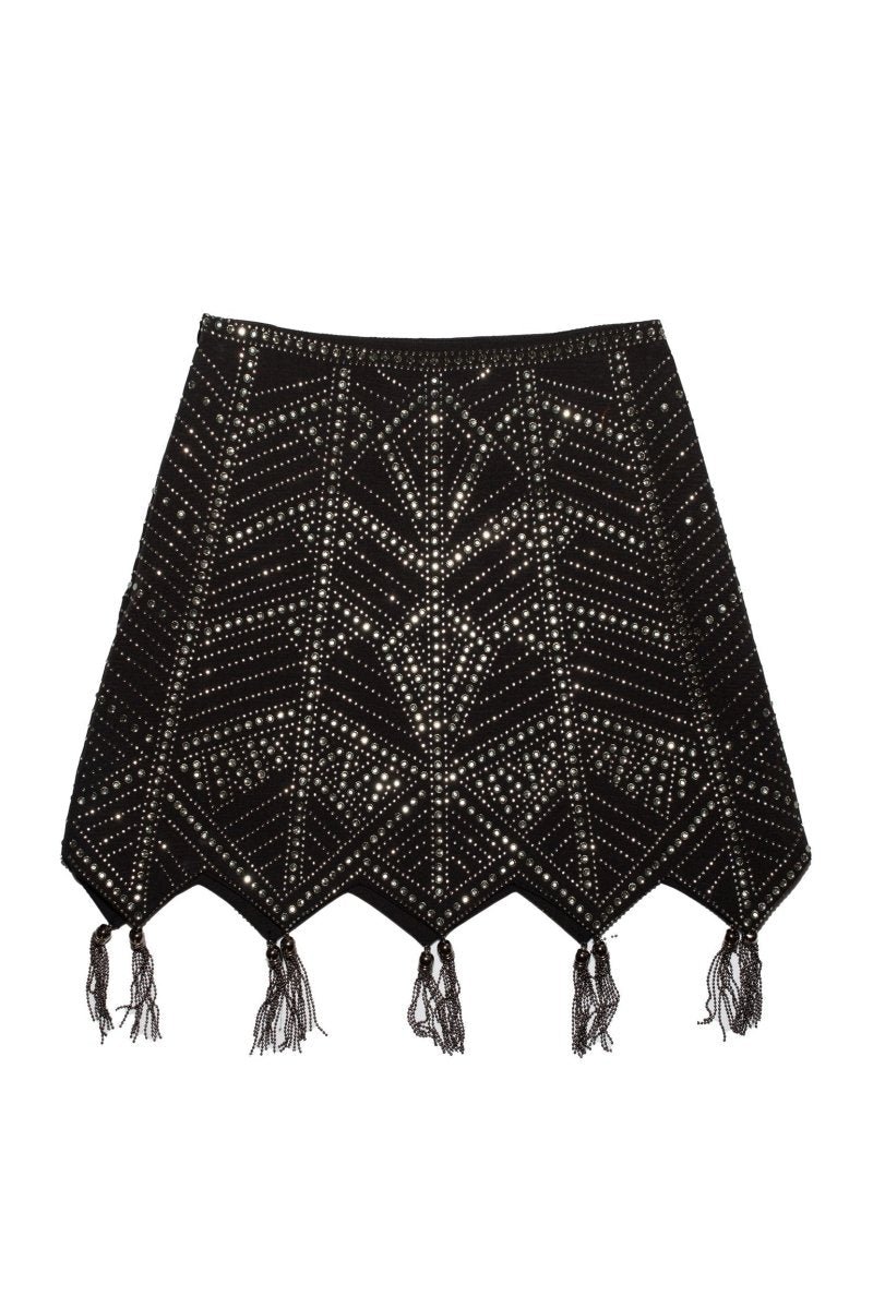 rosie-diamante-embllished-tassel-mini-skirt-sb00202022286-black-s-sunfere-173968 Rosie Diamante Embllished Tassel Mini Skirt - Image 5