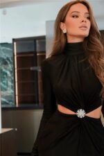 Roxanne Gathered Cut-Out Midi Dress - Image 10