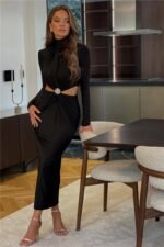 Roxanne Gathered Cut-Out Midi Dress - Image 7