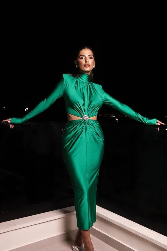 roxanne-gathered-cut-out-midi-dress-sd00612212063-green-s-sunfere-308690 Roxanne Gathered Cut-Out Midi Dress - Image 1