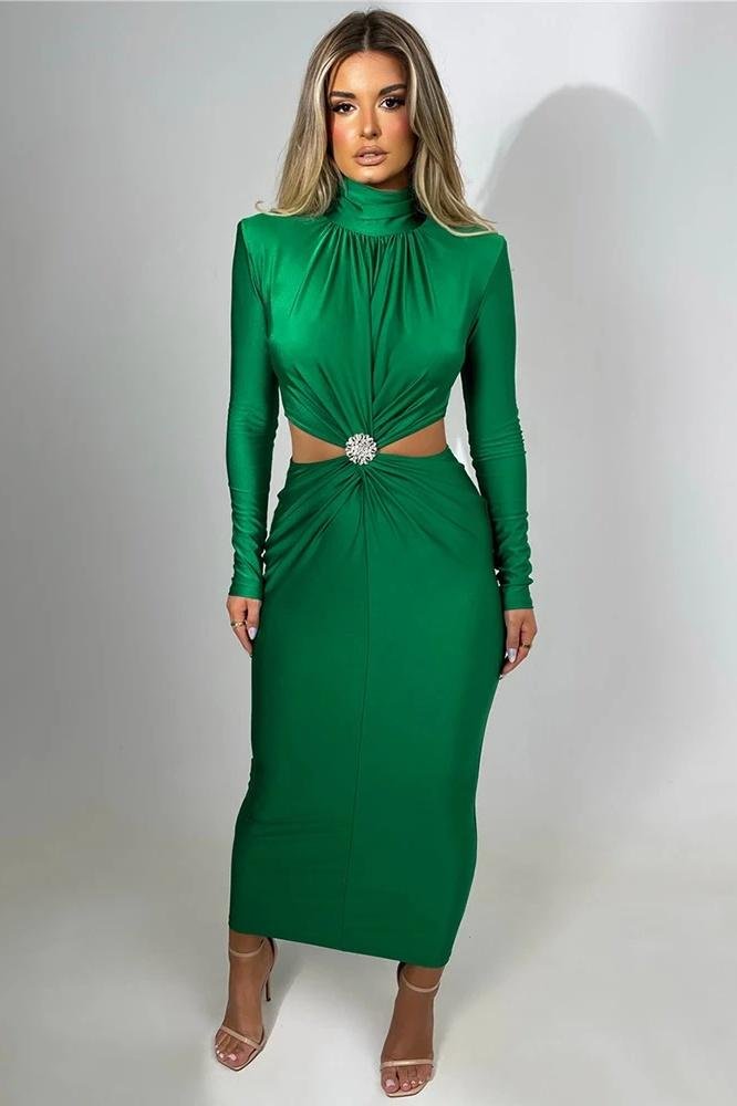 roxanne-gathered-cut-out-midi-dress-sd00612212063-green-s-sunfere-649696 Roxanne Gathered Cut-Out Midi Dress - Image 4