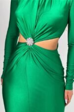 Roxanne Gathered Cut-Out Midi Dress - Image 6