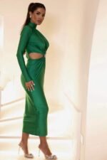 Roxanne Gathered Cut-Out Midi Dress - Image 3