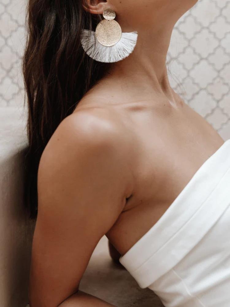 ruth-metal-tassel-earrings-sa0020516077-white-sunfere-468350 Ruth Metal Tassel Earrings - Image 2
