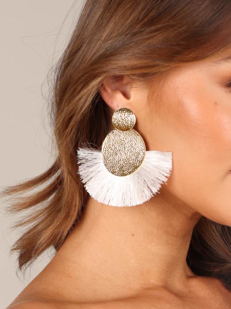 ruth-metal-tassel-earrings-sa0020516077-white-sunfere-750952 Ruth Metal Tassel Earrings - Image 1