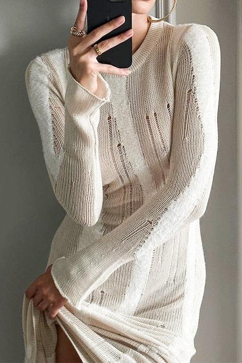 ruth-splicing-textured-knit-maxi-dress-sd00611301995-white-s-sunfere-556848 Ruth Splicing Textured Knit Maxi Dress - Image 4