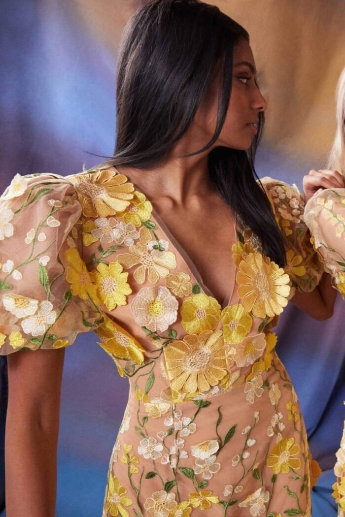 Sally V-neck Floral Midi Dress - Image 9