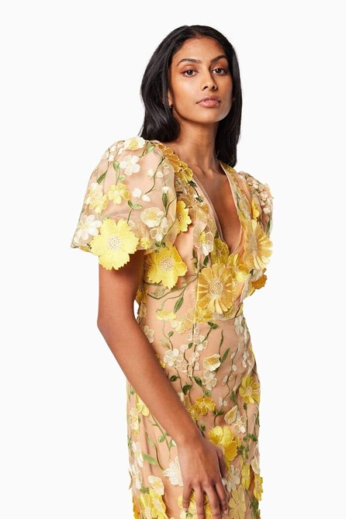 Sally V-neck Floral Midi Dress - Image 6
