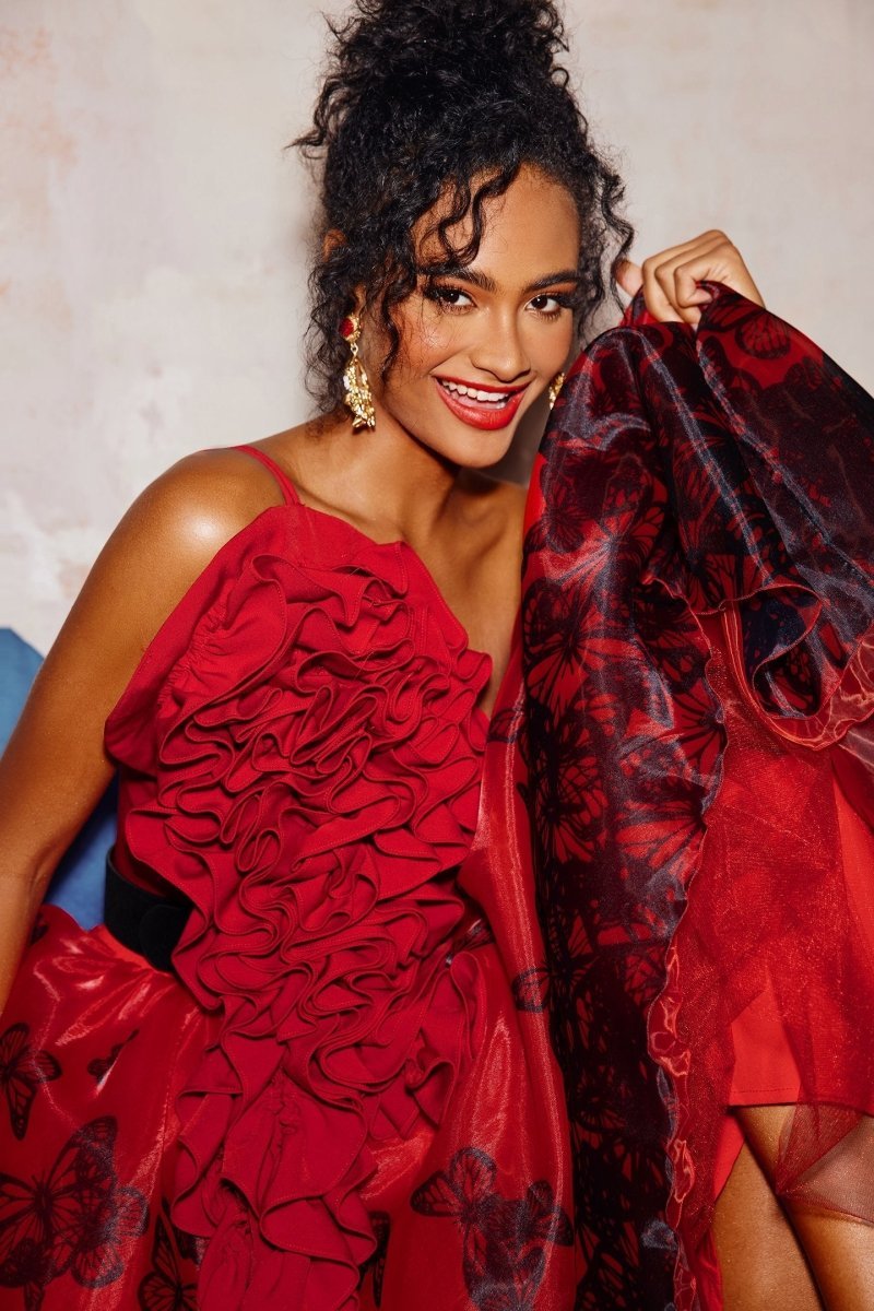 samantha-butterfly-print-organza-midi-skirt-sb00203052426-red-s-sunfere-396804 Samantha Butterfly Print Organza Midi Skirt - Image 3