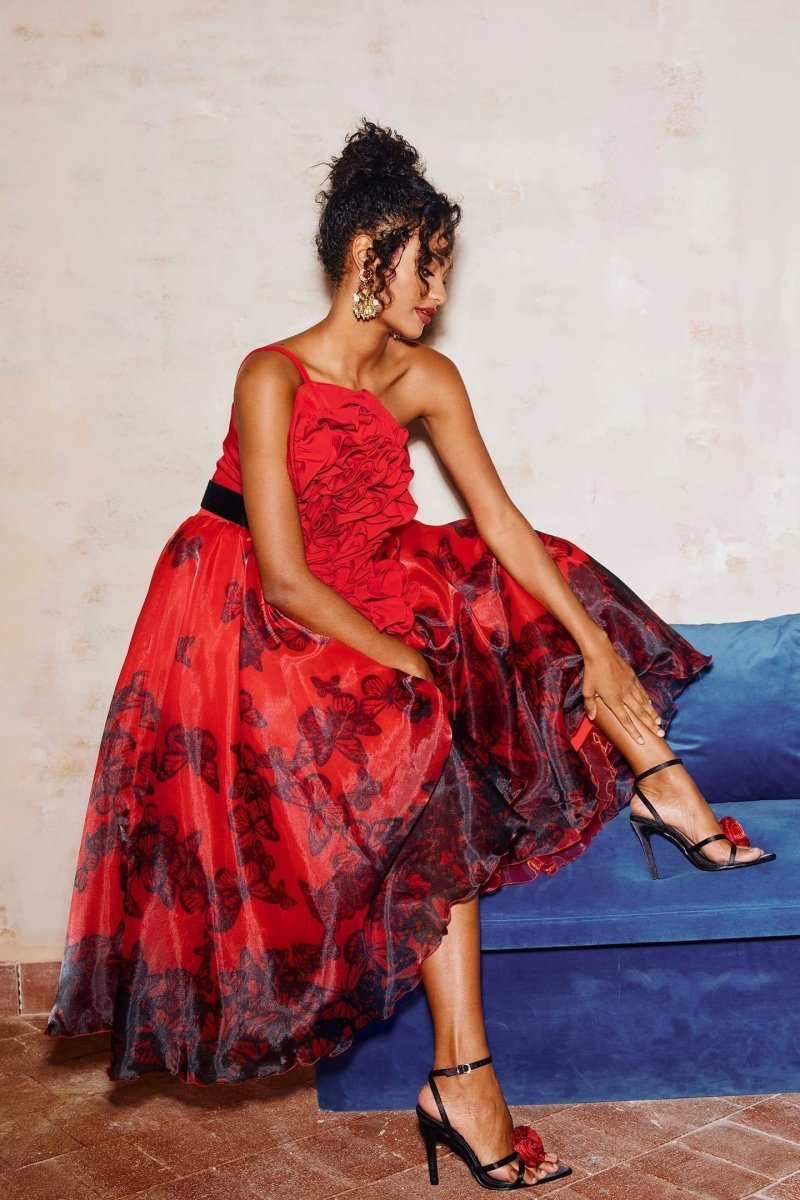 samantha-butterfly-print-organza-midi-skirt-sb00203052426-red-s-sunfere-987713 Samantha Butterfly Print Organza Midi Skirt - Image 4