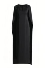 Shona Gathered Cape Crepe Maxi Dress - Image 5