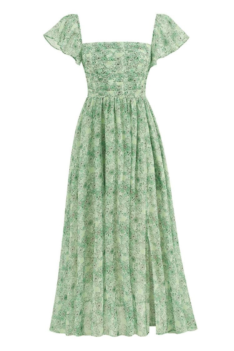 terri-printed-pleated-bodice-slit-midi-dress-sd0020623541-green-xs-sunfere-485821 Terri Printed Pleated Bodice Slit Midi Dress - Image 6