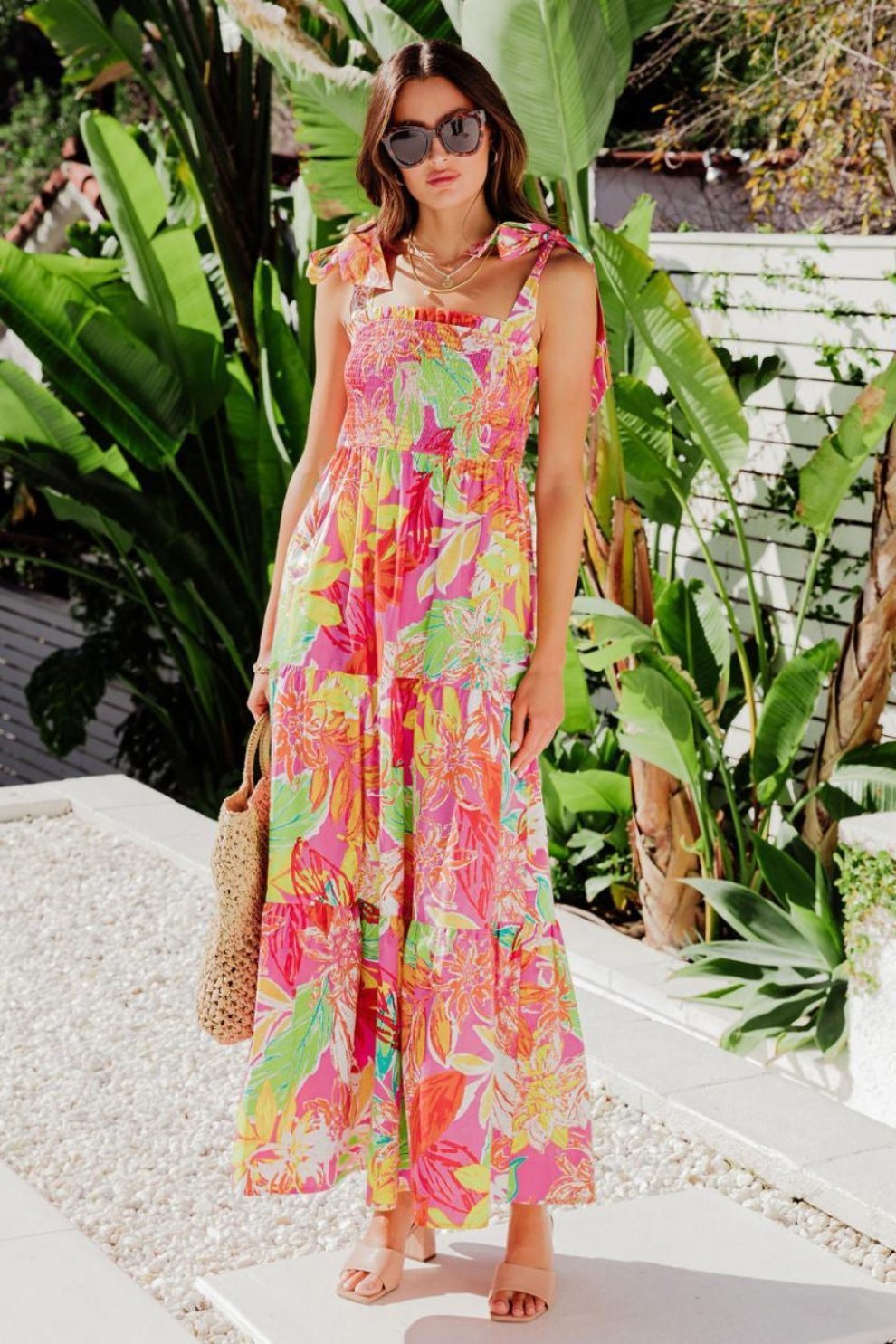 thirza-printed-bow-tie-shirred-maxi-dress-sd0020706770-pink-s-sunfere-878562 Thirza Printed Bow-tie Shirred Maxi Dress - Image 8