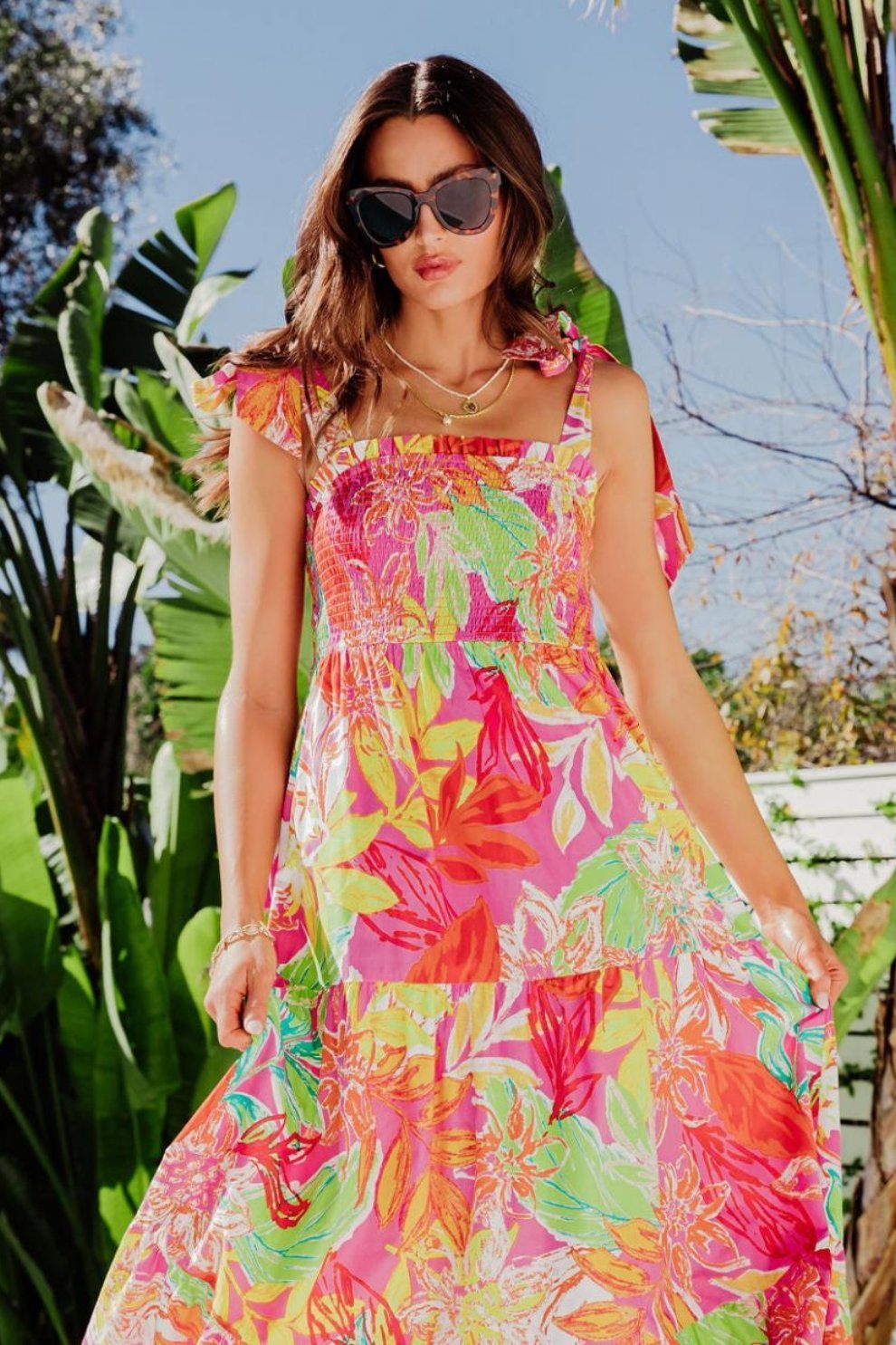 thirza-printed-bow-tie-shirred-maxi-dress-sd0020706770-pink-s-sunfere-937773 Thirza Printed Bow-tie Shirred Maxi Dress - Image 14