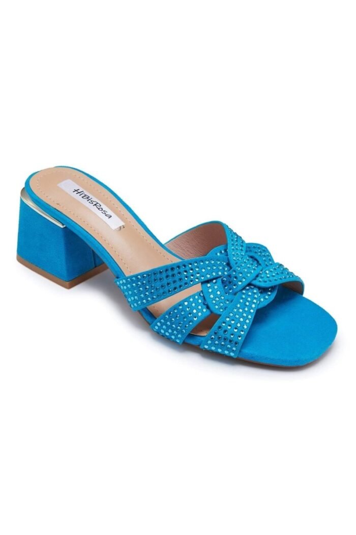 Trixie Diamante Suede Mules - Image 4