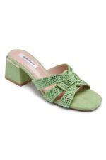 Trixie Diamante Suede Mules - Image 3