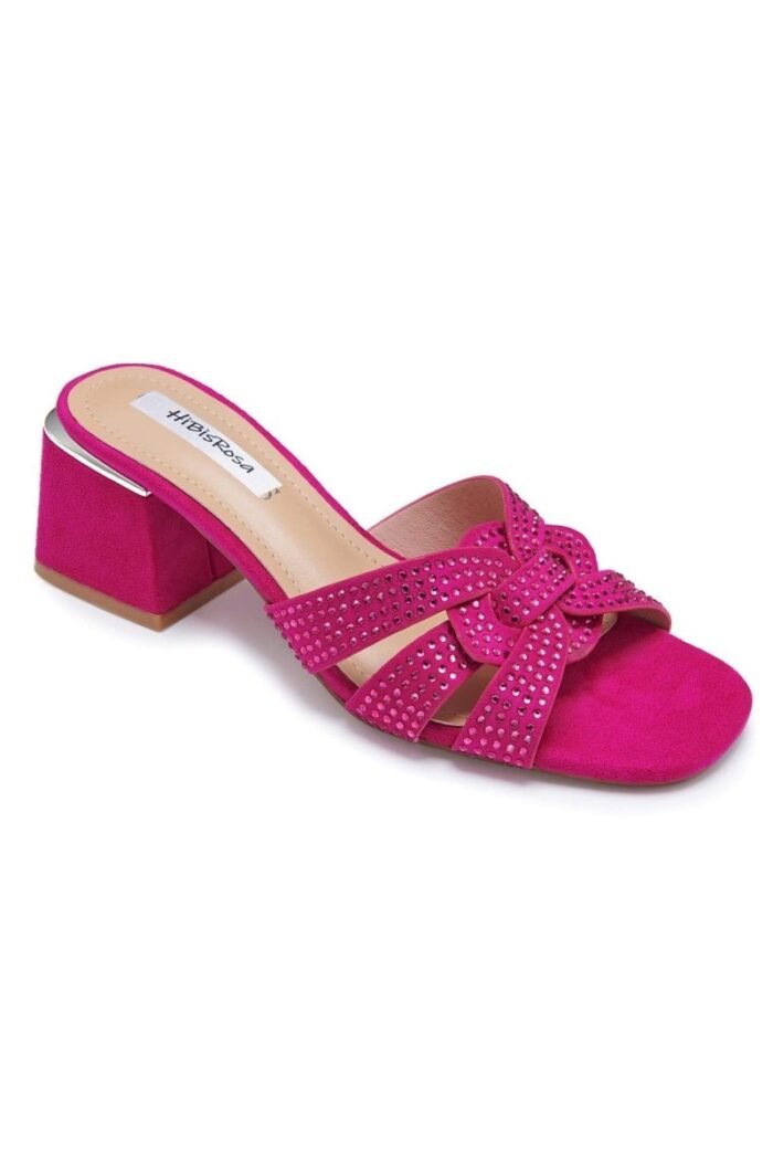 Trixie Diamante Suede Mules - Image 2