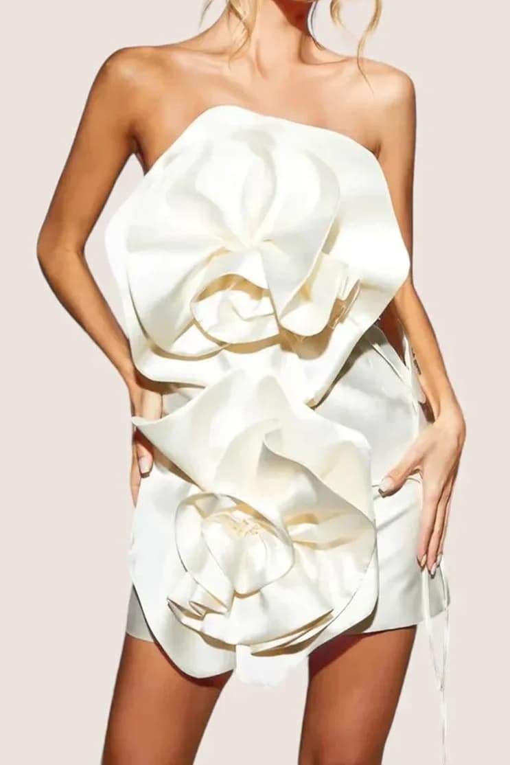 venus-flowers-strapless-mini-dress-sd00603182460-white-s-sunfere-150801 Venus Flowers Strapless Mini Dress - Image 1