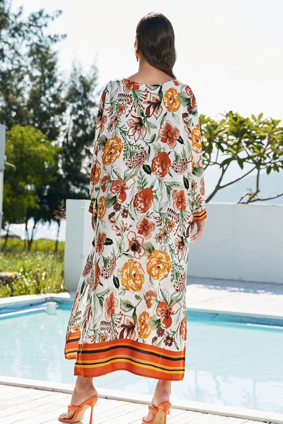 vera-floral-printed-maxi-kaftan-sw00601172144-orange-one-size-sunfere-117325 Vera Floral Printed Maxi Kaftan - Image 5