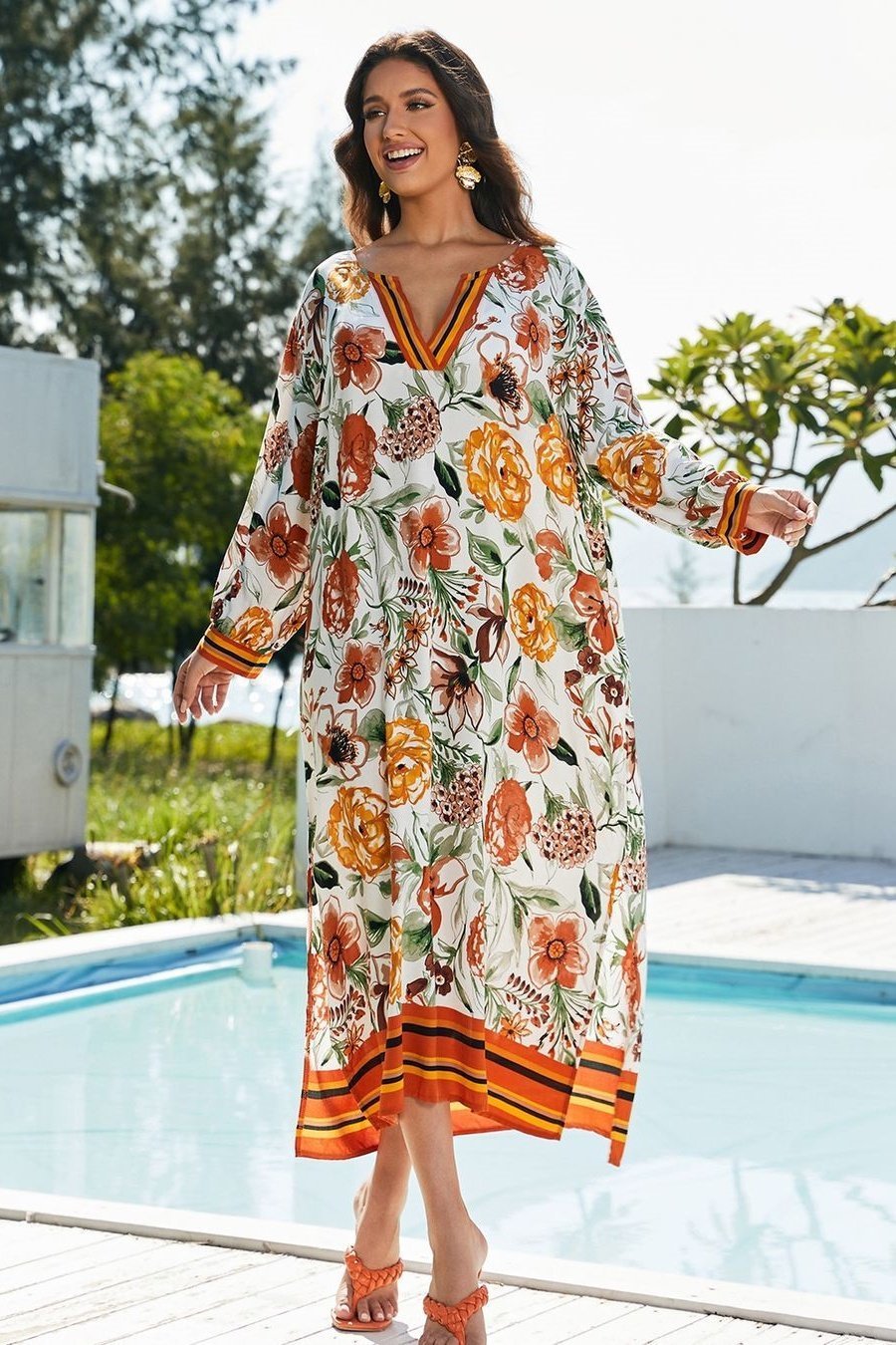 vera-floral-printed-maxi-kaftan-sw00601172144-orange-one-size-sunfere-904878 Vera Floral Printed Maxi Kaftan - Image 1