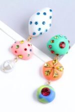 Wiola Colored Rhinestone Earrings - Image 2