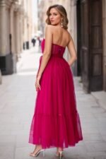 Astrid Gathered Tulle Bow-tie Midi Dress - Image 4