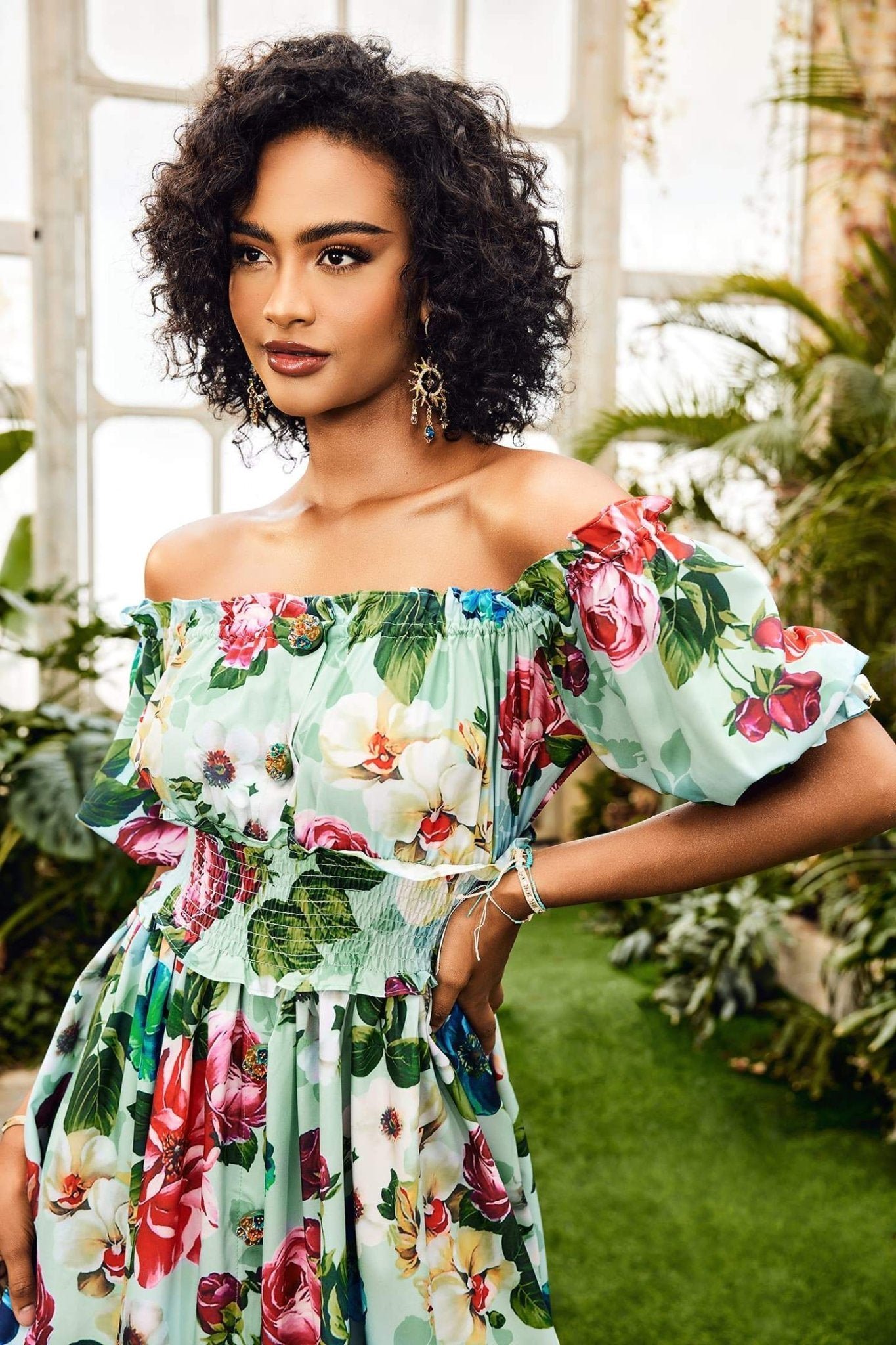 ivy-printed-shirred-bodice-flare-mini-dress-sd00202262320-multi-s-sunfere-195416.jpg Ivy Printed Shirred Bodice Flare Mini Dress - Image 4