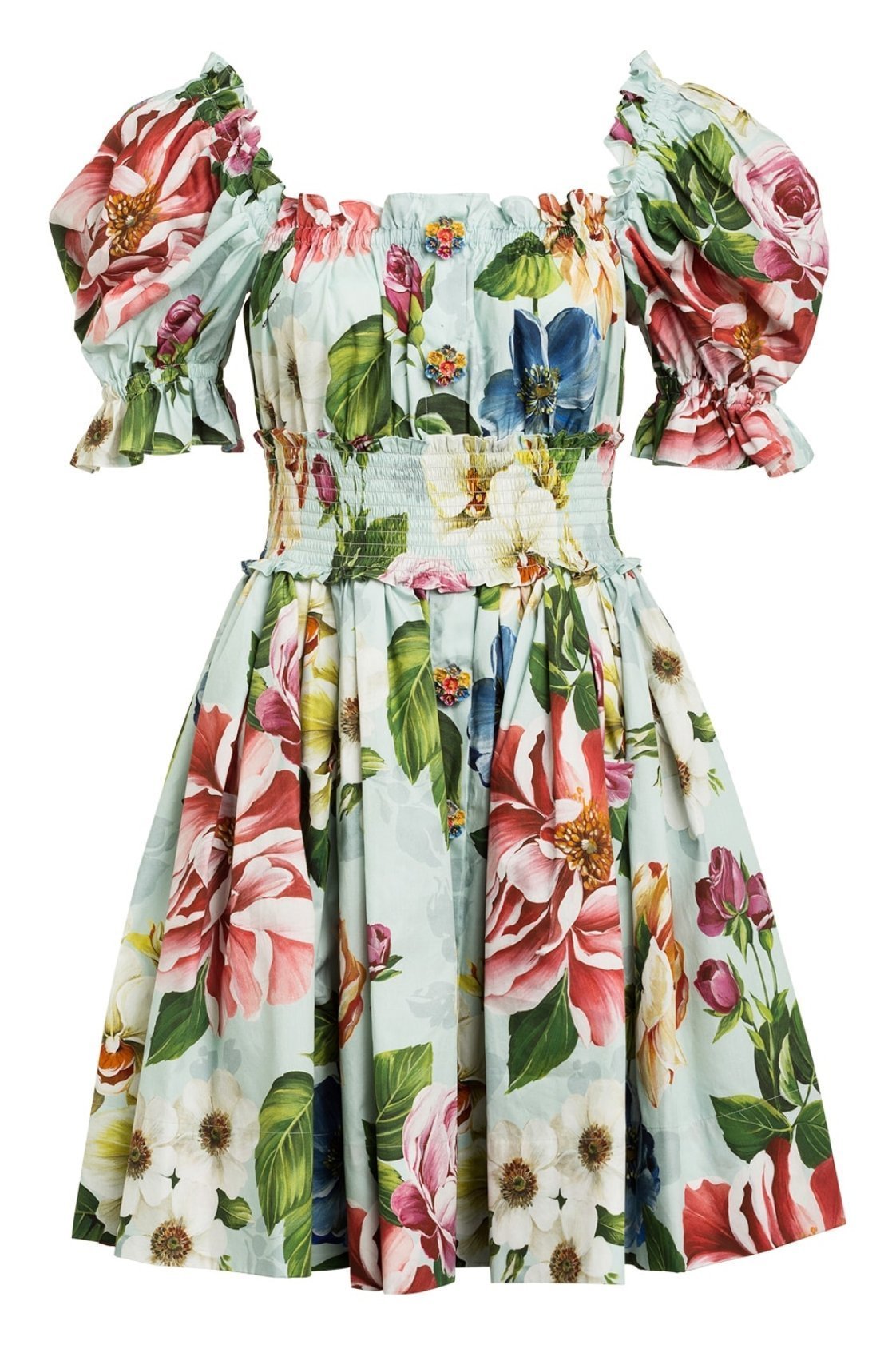 ivy-printed-shirred-bodice-flare-mini-dress-sd00202262320-multi-s-sunfere-407934.jpg Ivy Printed Shirred Bodice Flare Mini Dress - Image 7