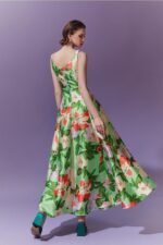 Janey Printed Sweetheart A-line Midi Dress - Image 5