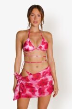 Maria Printed Three-piece Bikini Set