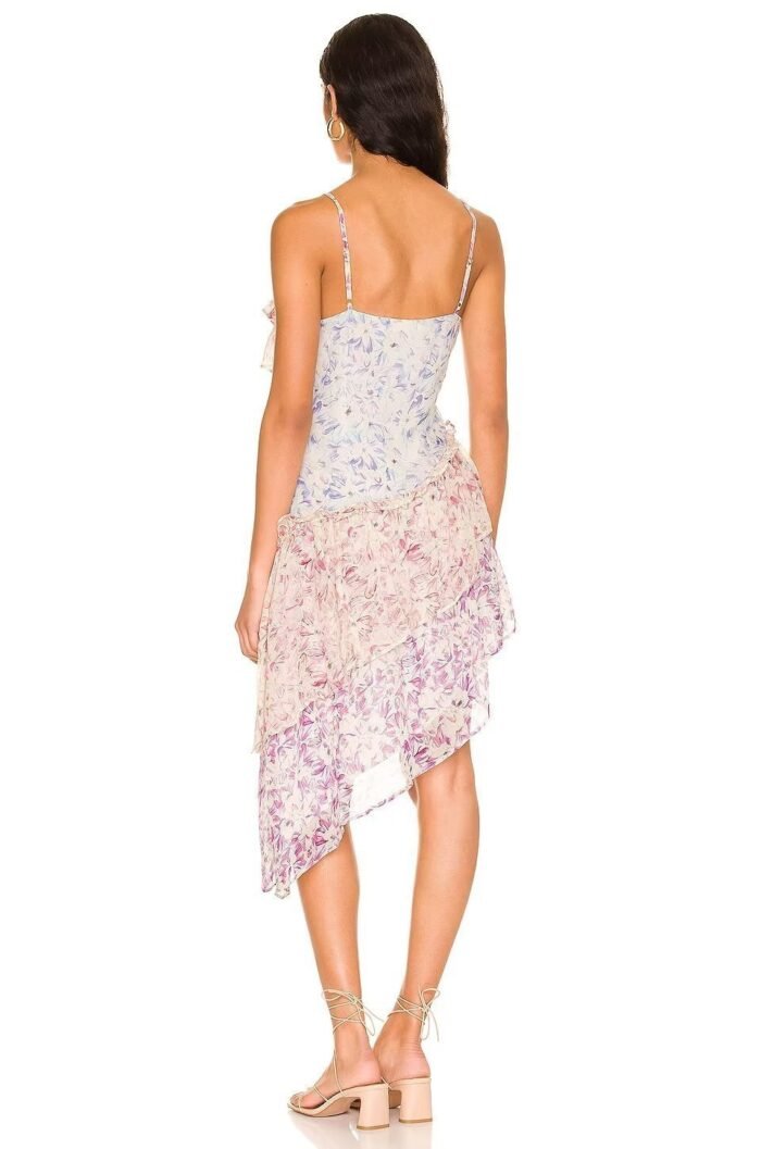 Samatha Printed Patchwork Ruffle Mini Slip Dress - Image 4