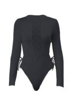 Yetta V-neck Lace Up Bodysuit - Image 4